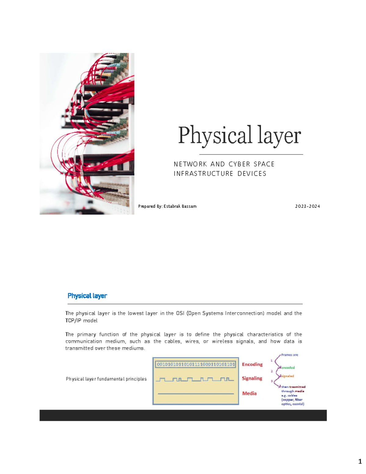 Physical Layer - Computer Networks - Physical layer NETWORK AND CYBER ...