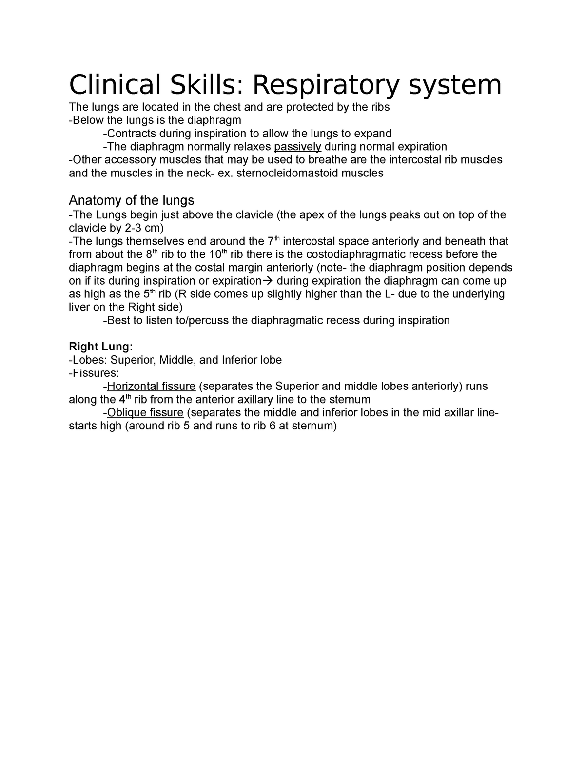 Respiratory system - resp exam - Clinical Skills: Respiratory system ...