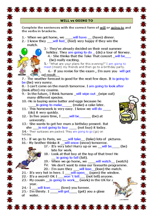 Will Vs Going To1 Ejercicios Studocu