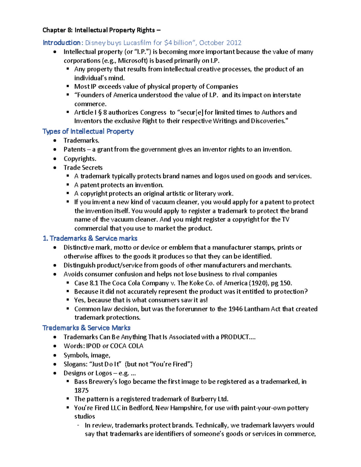 Chapter 8 Intellectual Property Rights - Chapter 8: Intellectual ...