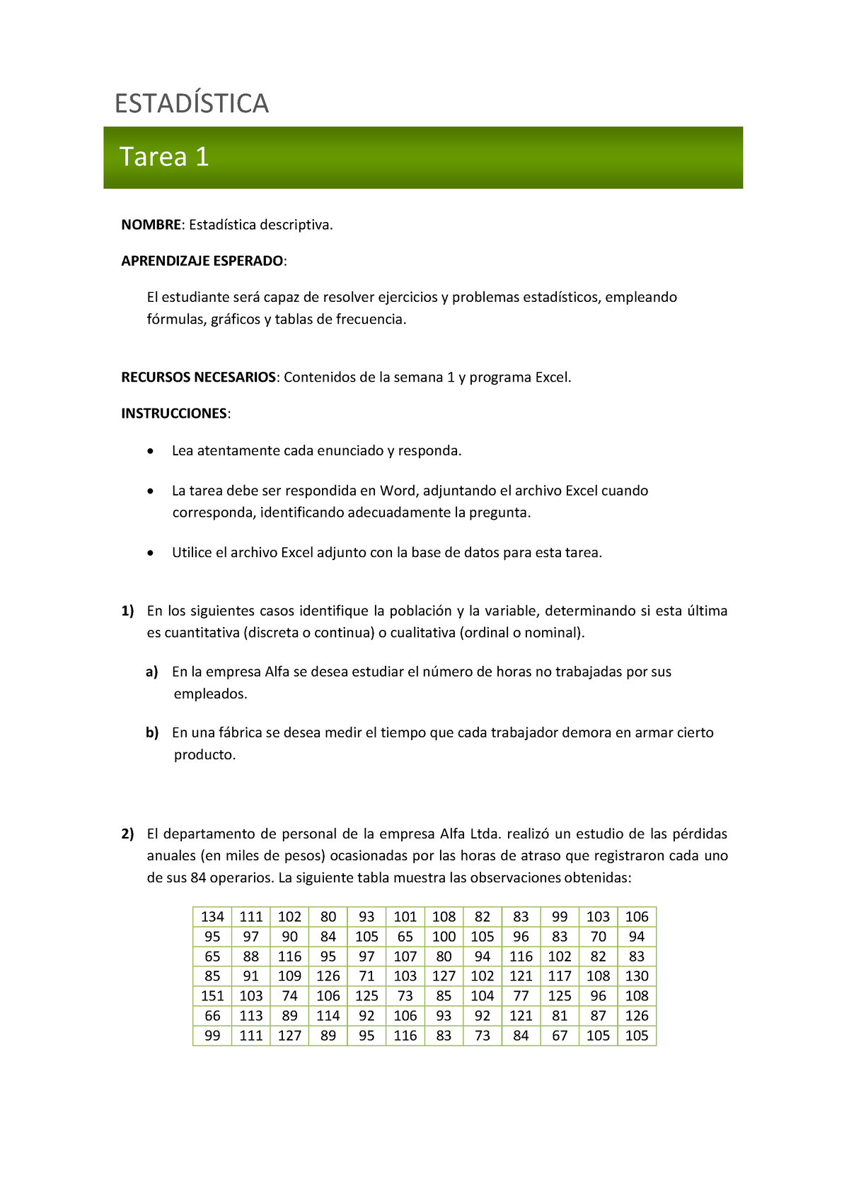 S Tarea Estadistica Tarea Estad Stica Nombre Estad Stica