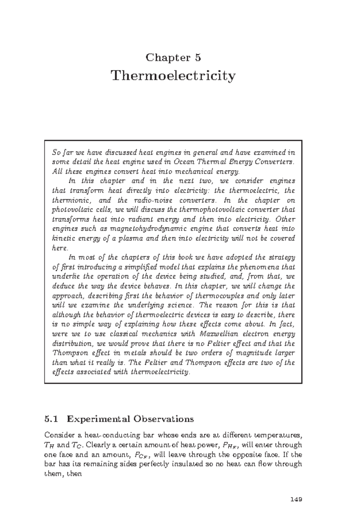 Thermoelectricity Notes Text - Chapter 5 Thermoelectricity So Far We ...