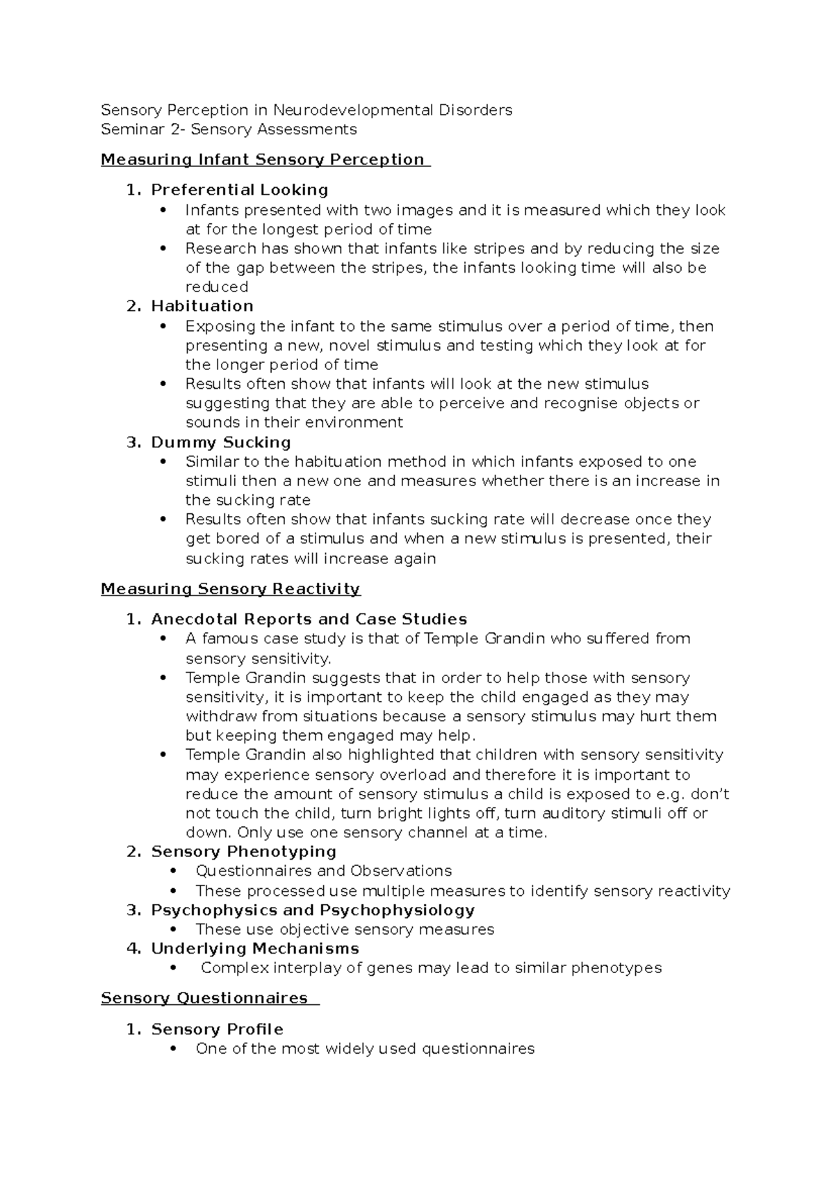PY3SND Seminar 2 - Sensory Perception in Neurodevelopmental Disorders ...