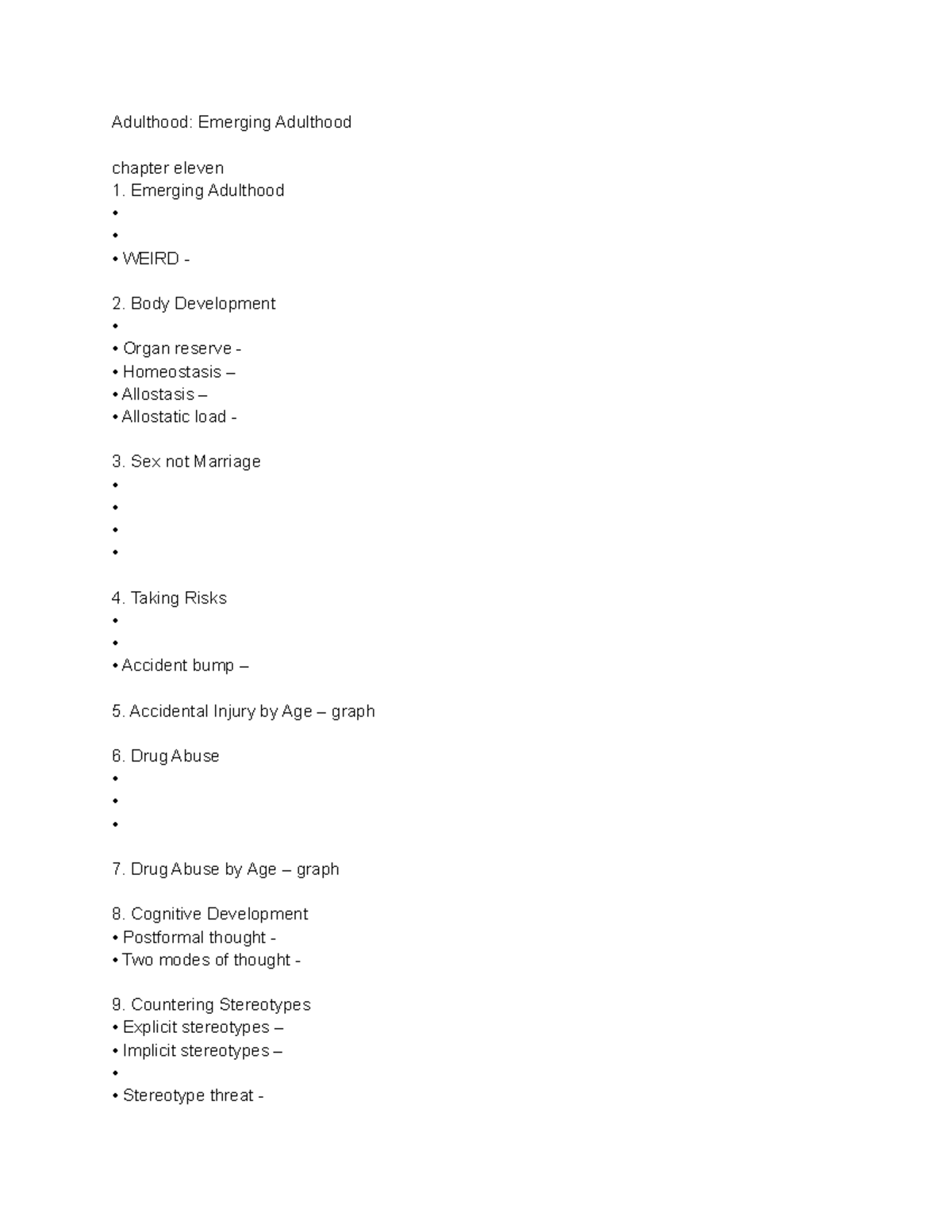 Chapter 11 emerging adulthood note taking note guide - Adulthood ...