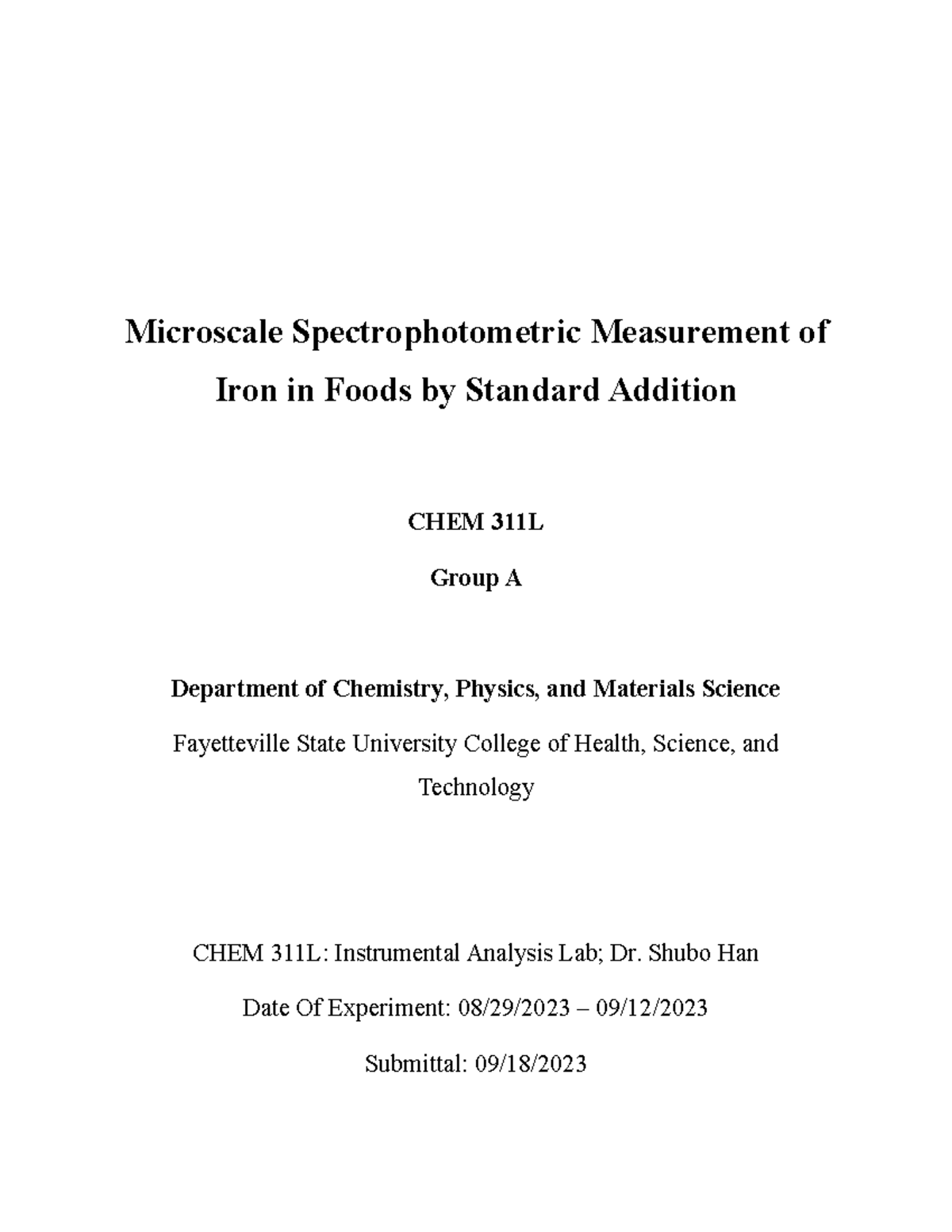 Microscale Spectrophotometric Measurement of Iron in Foods by Standard ...
