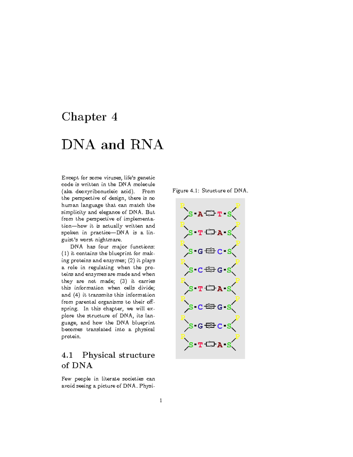 DNA - DNA REPLICATION - Chapter 4 DNA And RNA Figure 4: Structure Of ...