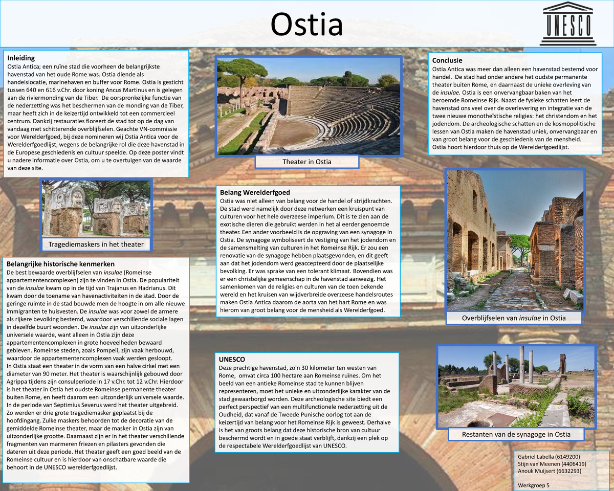 Opdracht Werelderfgoed - Ostia - Ostia Inleiding Ostia Antica; een