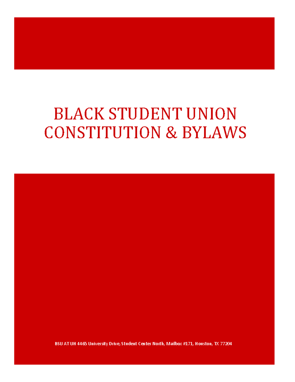 BSU Constitution' - BLACK STUDENT UNION CONSTITUTION & BYLAWS BSU AT UH ...
