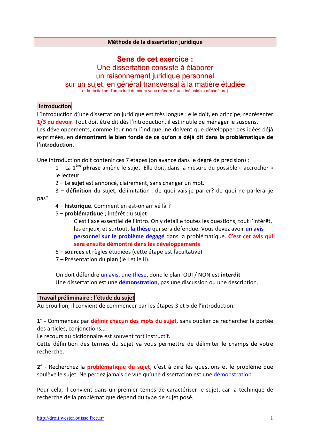 dissertation juridique en droit commercial