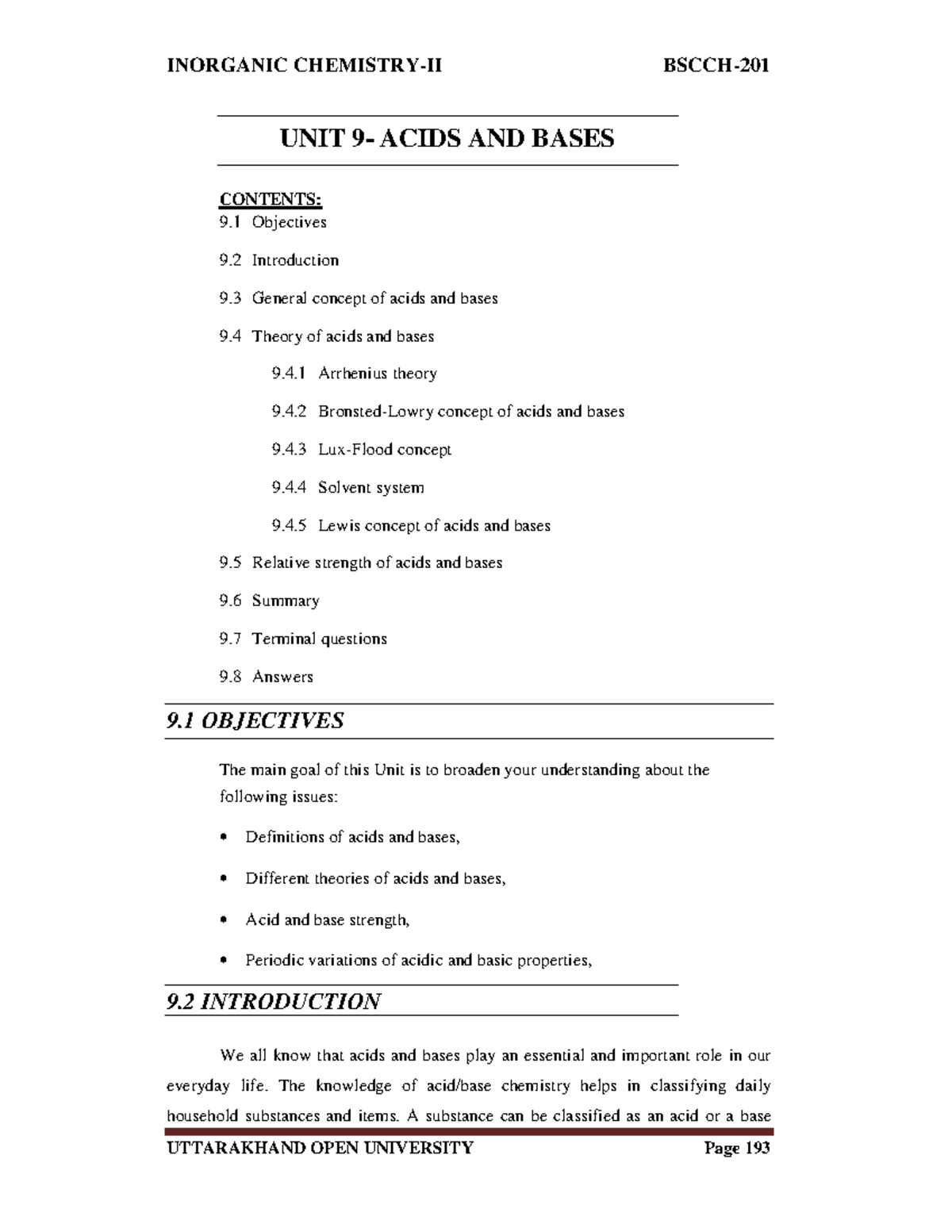 Acids and bases ipm - Lecture notes - UNIT 9- ACIDS AND BASES CONTENTS ...