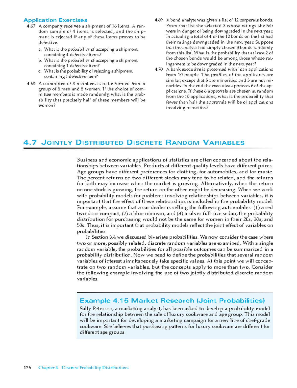 Econometrics chapter four - 176 Chapter 4 Discrete Probability ...
