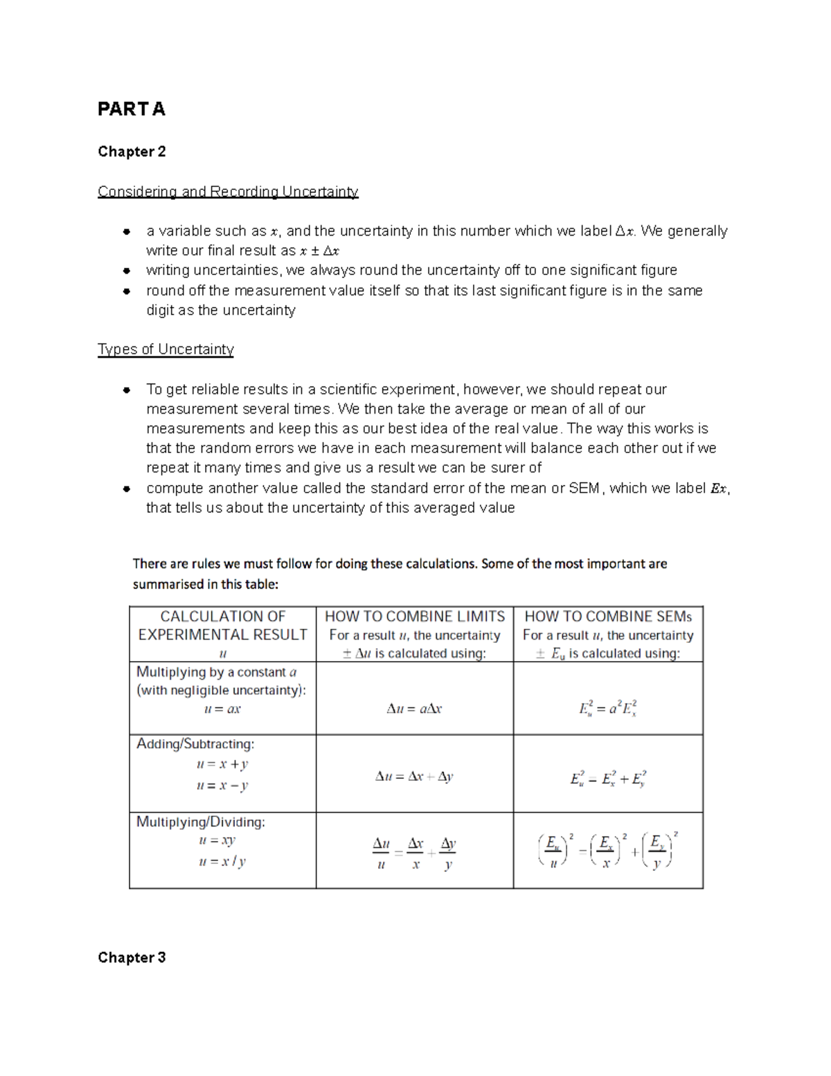 Physics Lab Test Notes - PART A Chapter 2 Considering and Recording ...