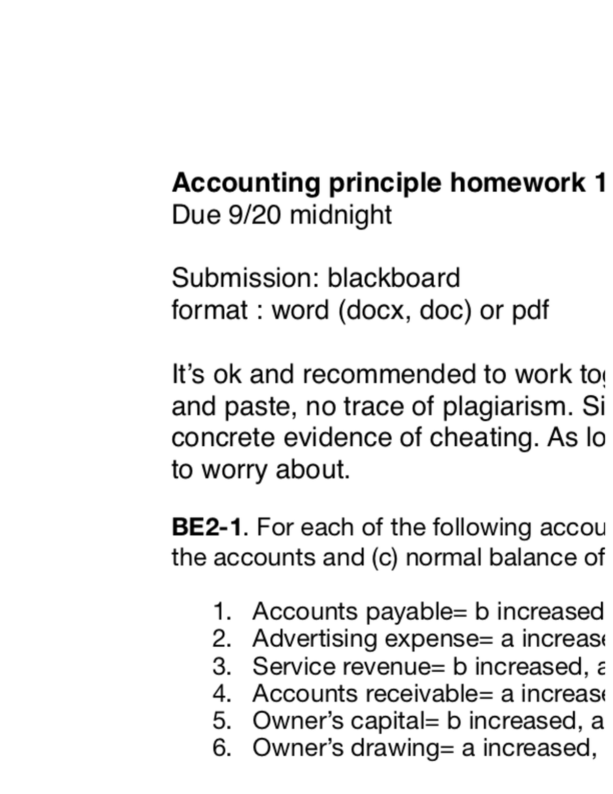 accounting 1 homework answers