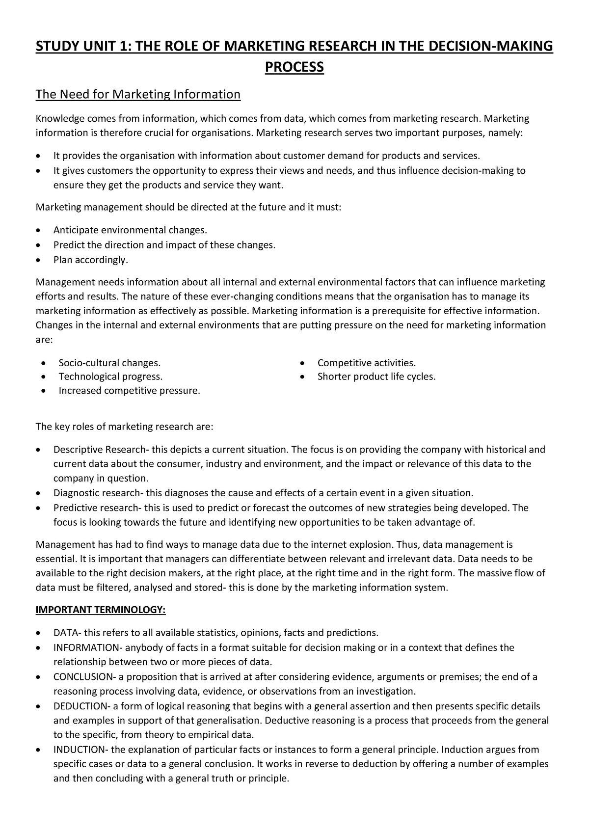 marketing-research-study-notes-mnm3702-study-unit-1-the-role-of