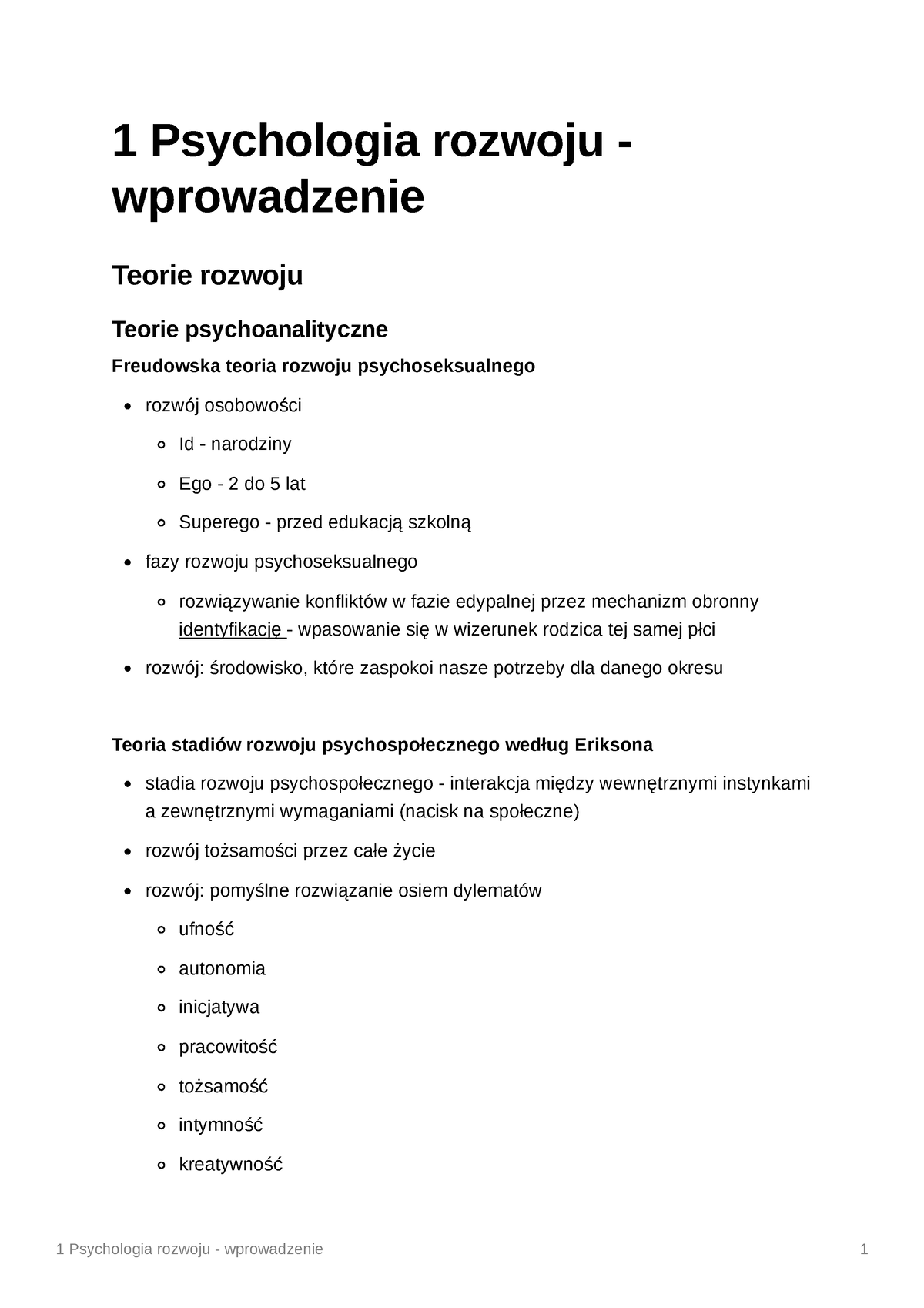 1 Psychologia Rozwoju - Wprowadzenie - 1 Psychologia Rozwoju ...