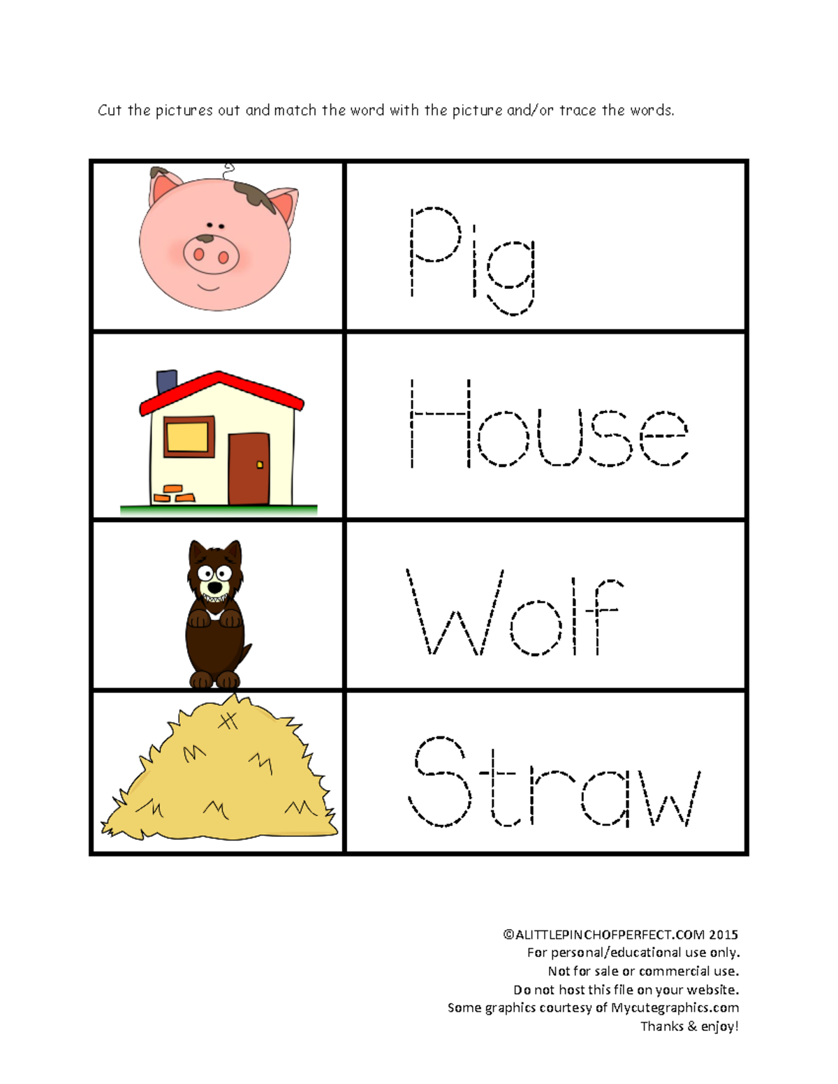 3 Little Pigs Printable Activities A Little Pinch of Perfect ...