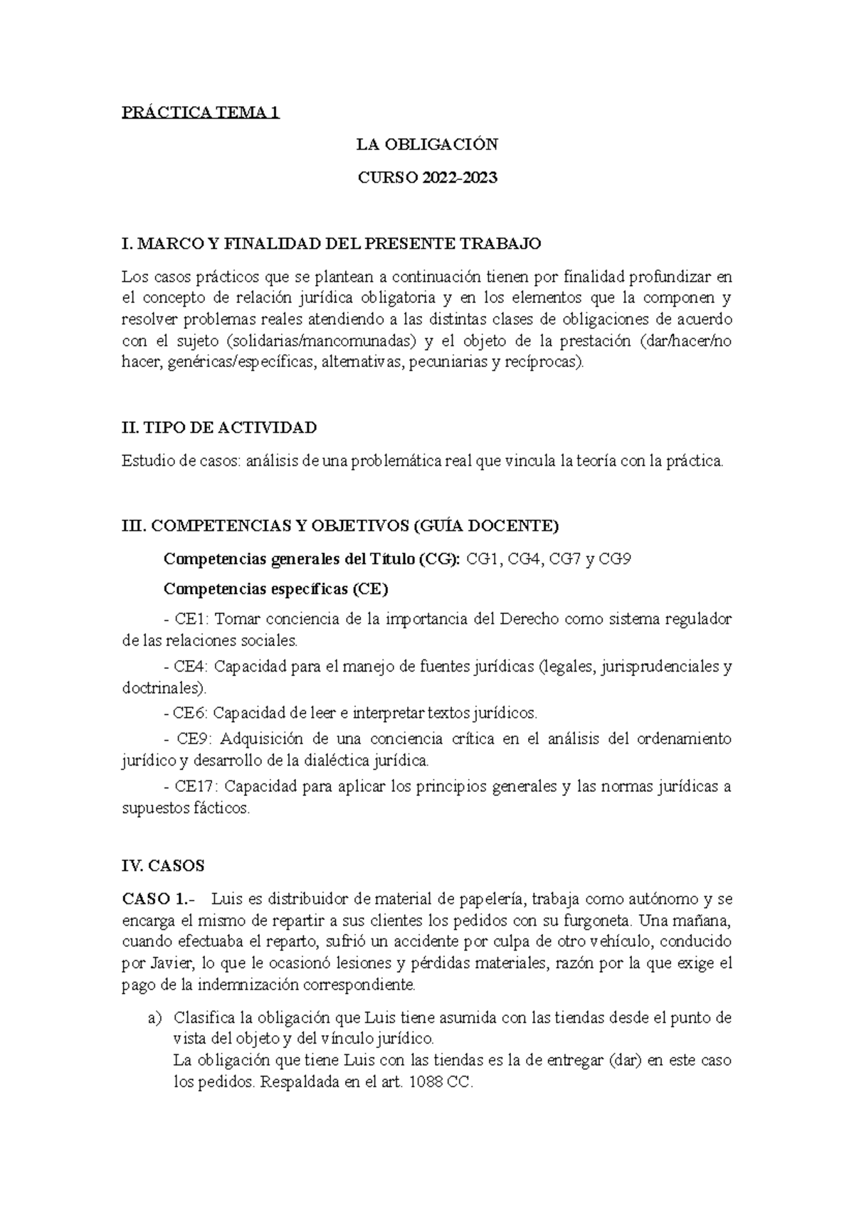 Práctica TEMA 1 - practica 1 resuelta ob y contratos - PRÁCTICA TEMA 1 ...