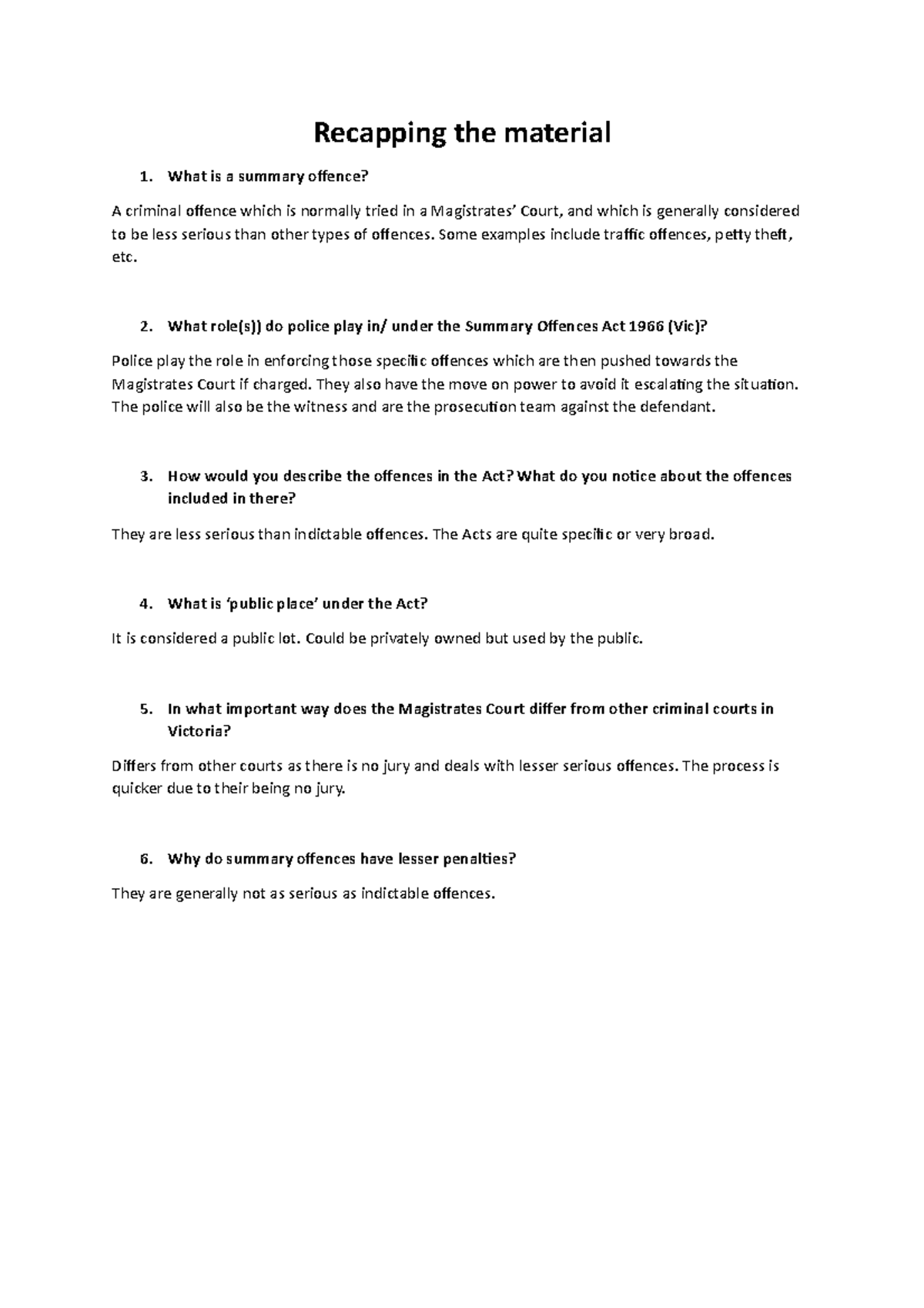 Recapping the material - Recapping the material What is a summary ...