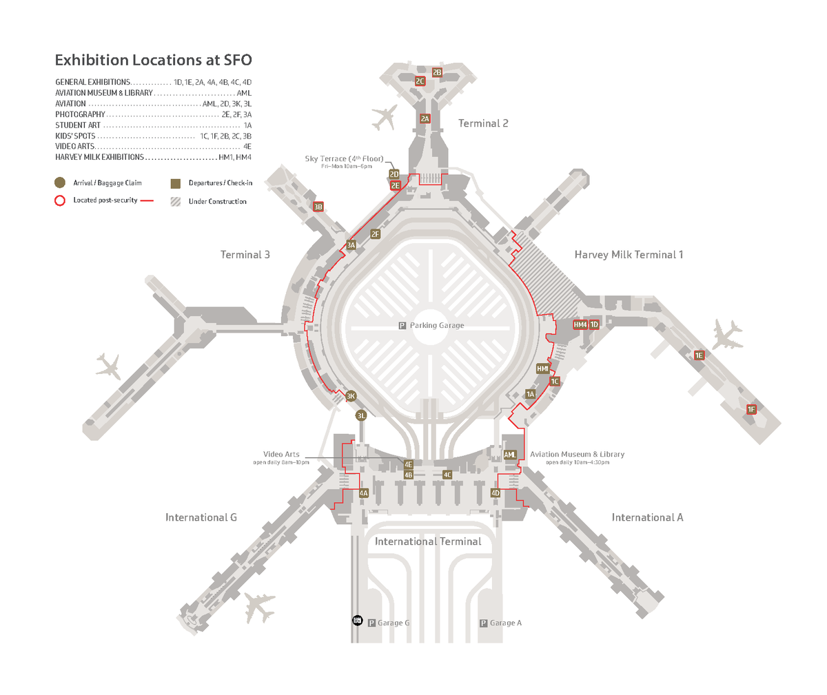 Sfo museum gallery map - Hskaka - K 46 67 CK K 109 66 75 Parking Garage ...