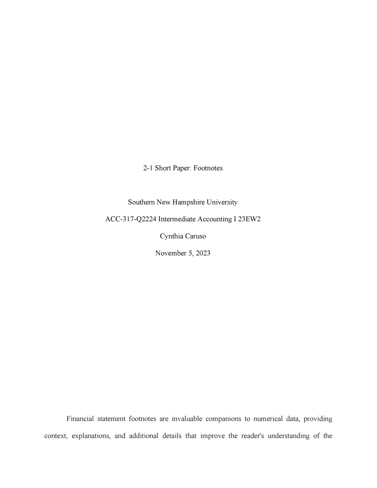 2-1 Short Paper - Footnotes - 2-1 Short Paper: Footnotes Southern New ...