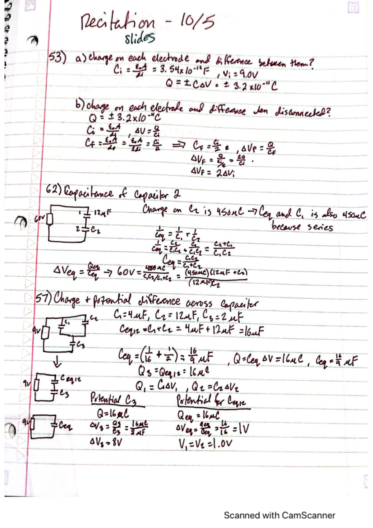 Practice problems for capacitors - Phys 2102 - UNC Charlotte - Studocu