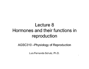 Lecture+10+-+Puberty - Lecture 10 Puberty AGSC310 – Physiology of ...