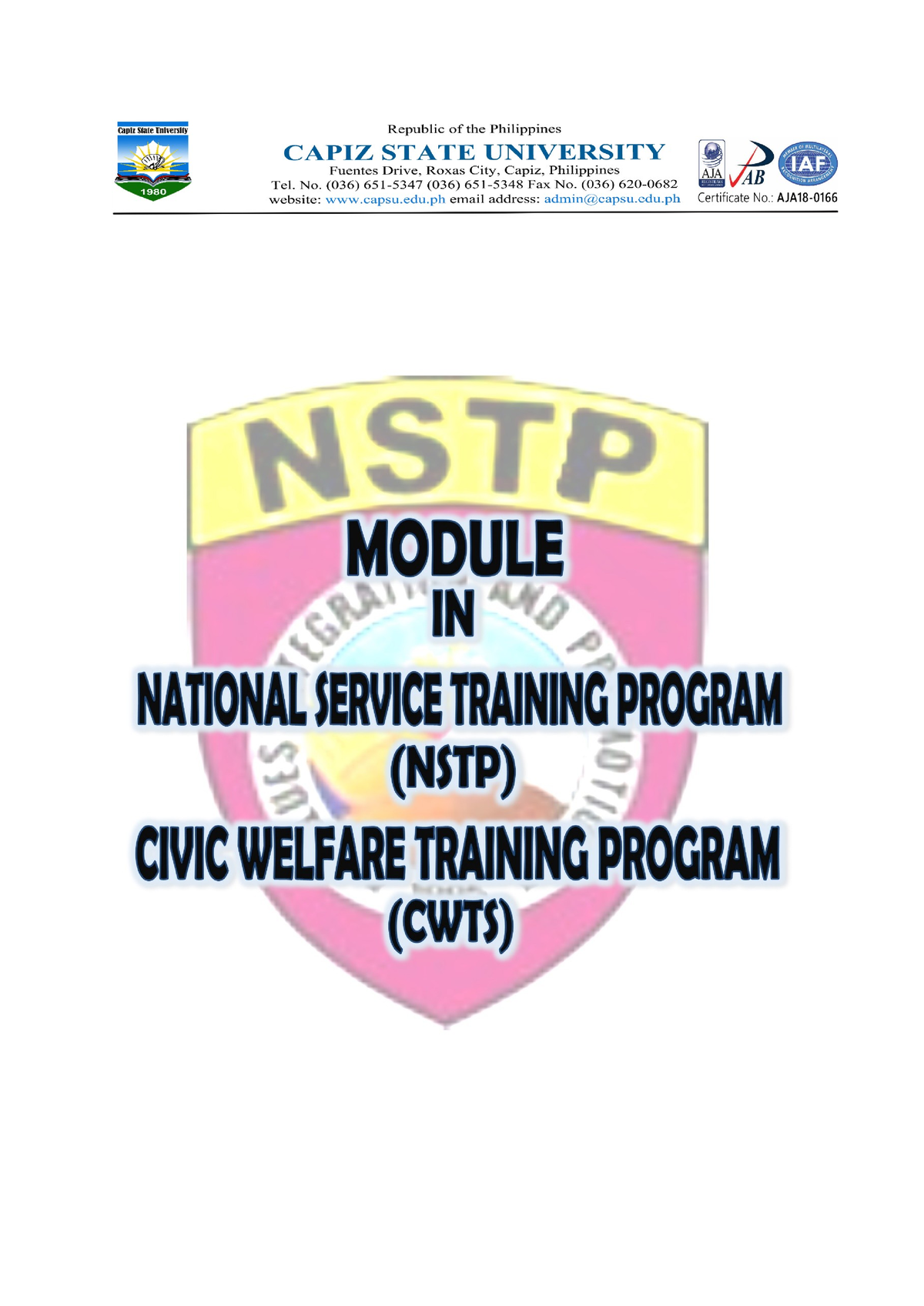 Module-1-NSTP - Ground Work For NSTP Subject - Unit 1: The National ...