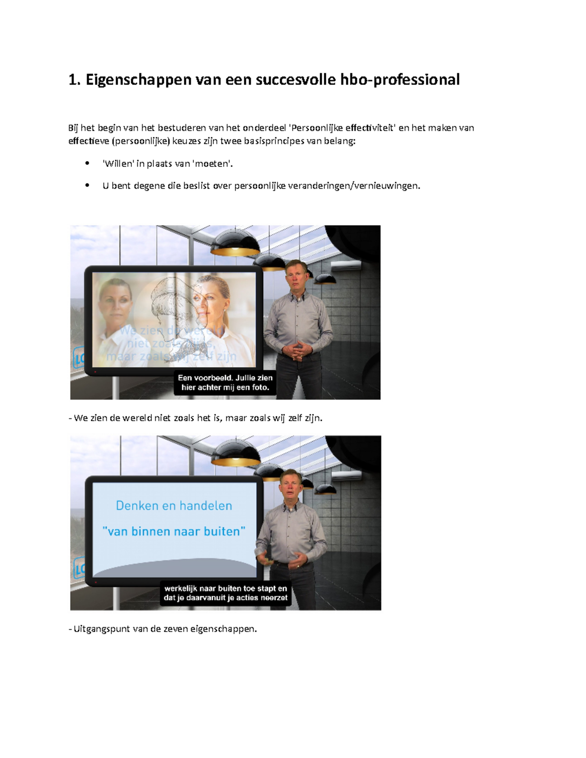 Summary Eigenschappen van een succesvolle hboprofessional 1