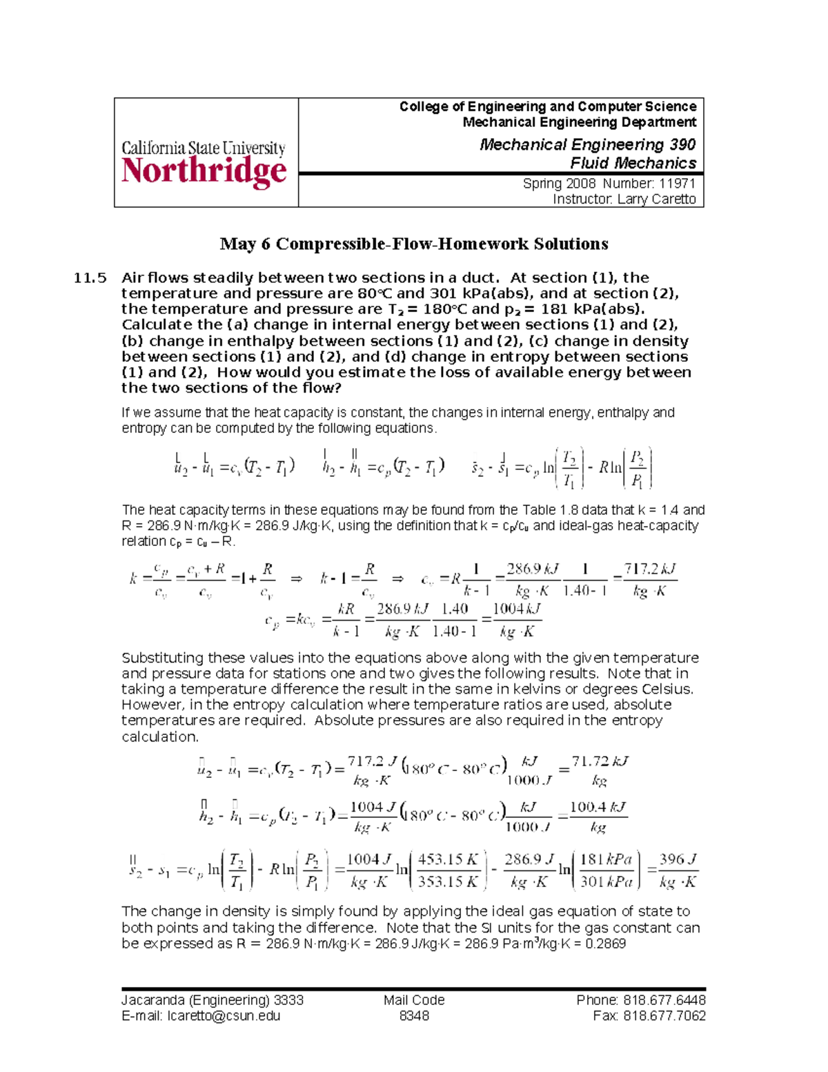 homework no 12 - College of Engineering and Computer Science Mechanical ...