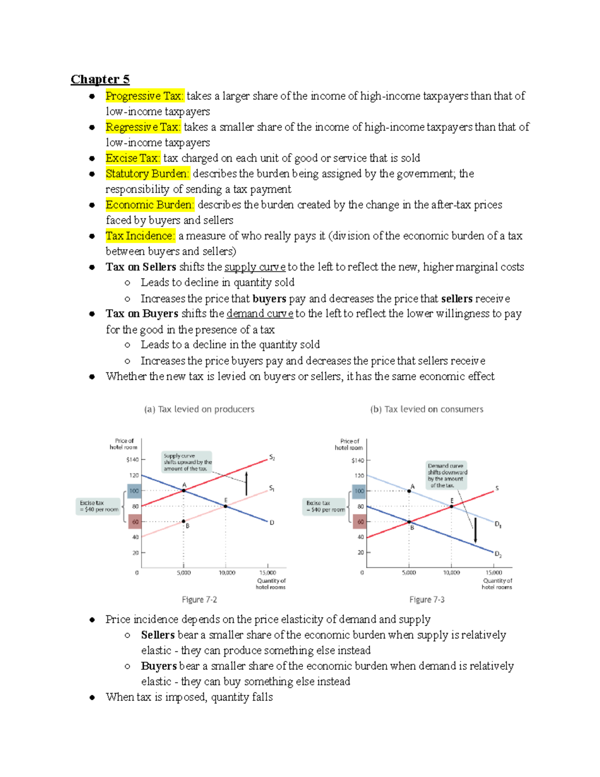 Micro Econ Chapter 5 Lecture Notes - Chapter 5 Progressive Tax: takes a ...