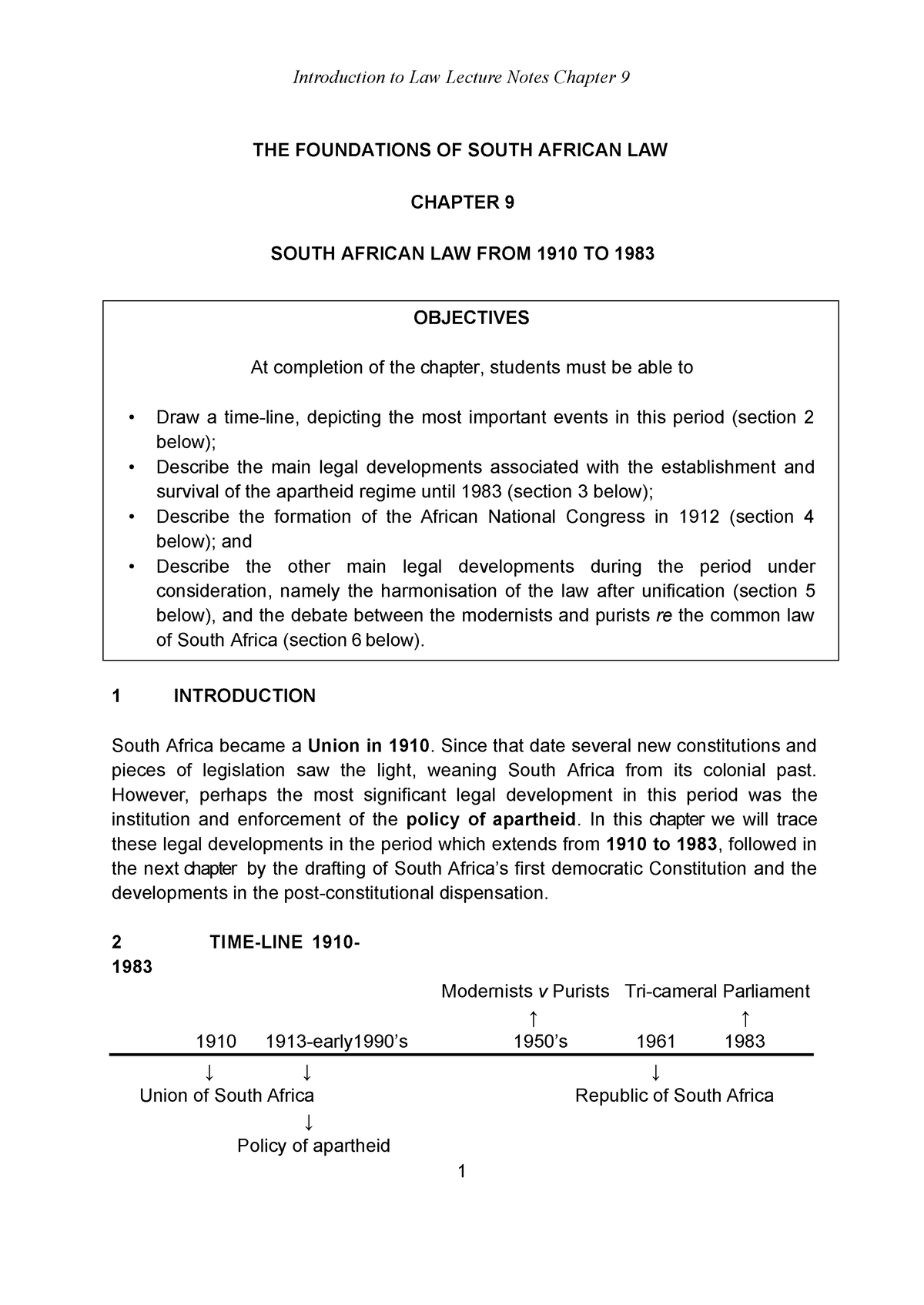 2021 Introduction To Law Chapter 9 The Foundations Of South African Law Chapter 9 South