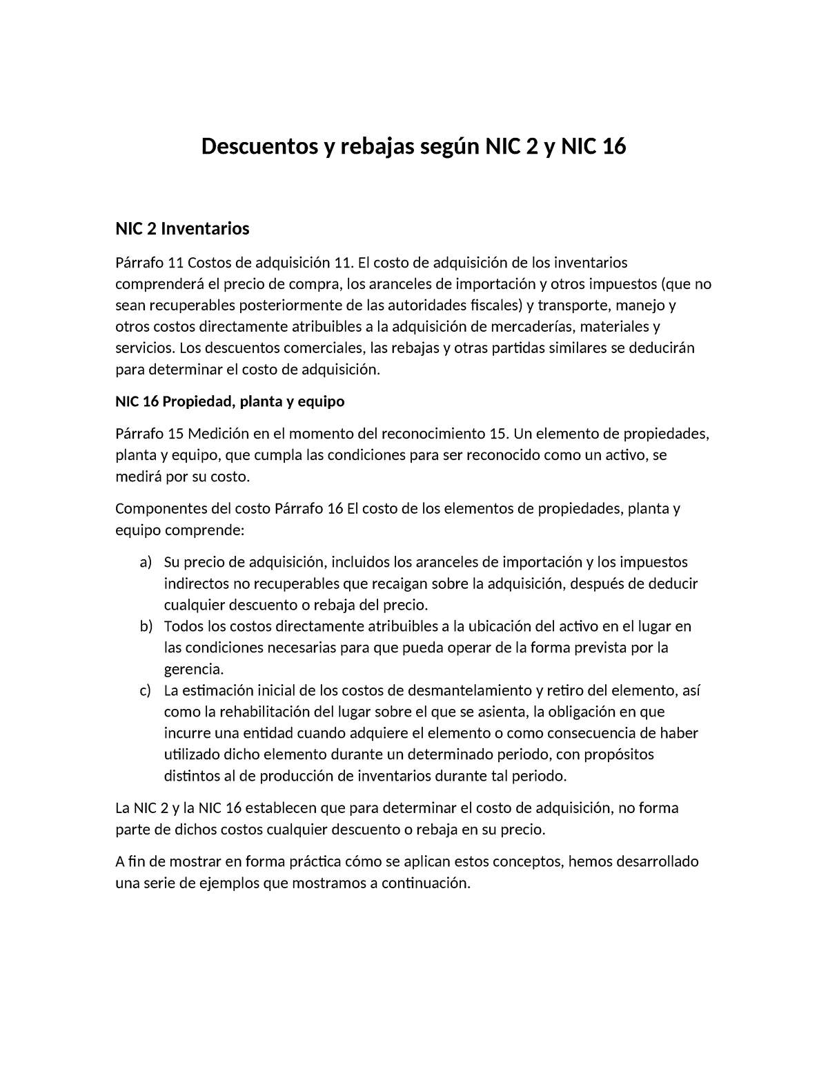 CASO PractiADco.NIC2 - Descuentos Y Rebajas Según NIC 2 Y NIC 16 NIC 2 ...