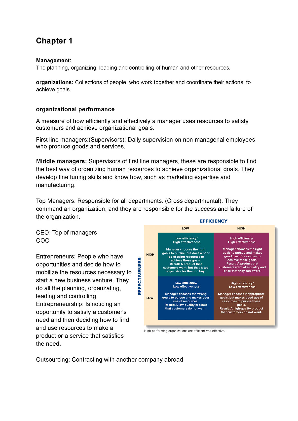 Principles Of Managements Study Guide - Chapter 1 Management: The ...