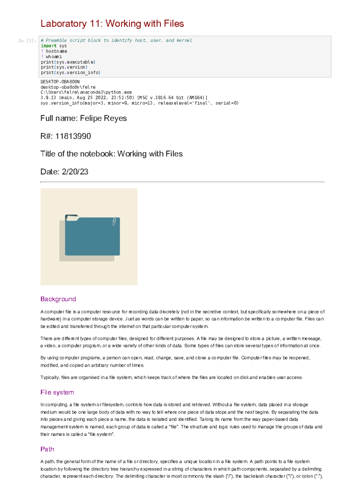 Lab11 - Laboratory 11: Working with Files DESKTOP-OBA8O8N desktop ...