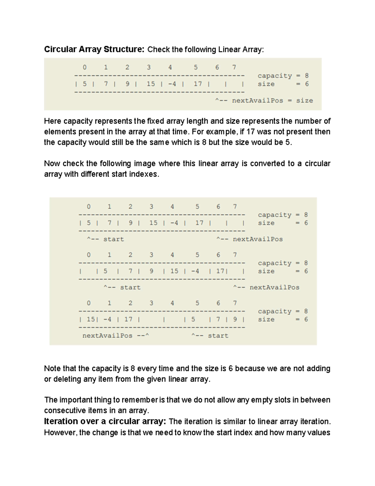 Circular Array Pdf - Circular Array Structure: Check the following ...