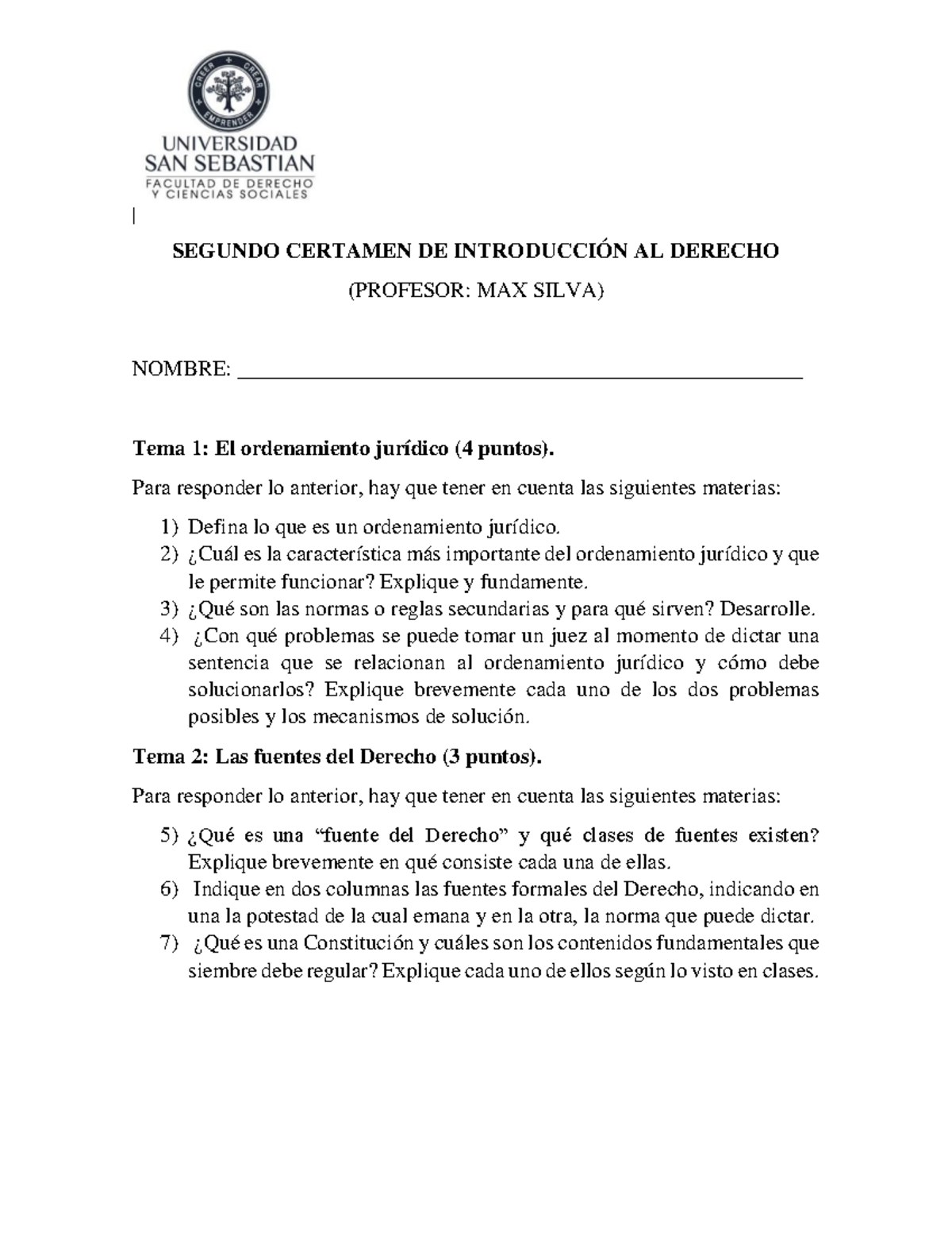 Examen 2017, Preguntas Y Respuestas - | SEGUNDO CERTAMEN DE ...