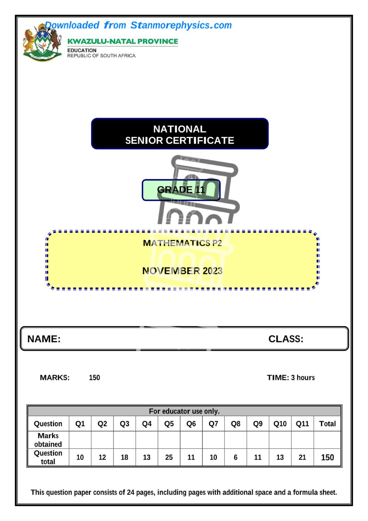 mathematics grade 11 term 2 assignment 2023