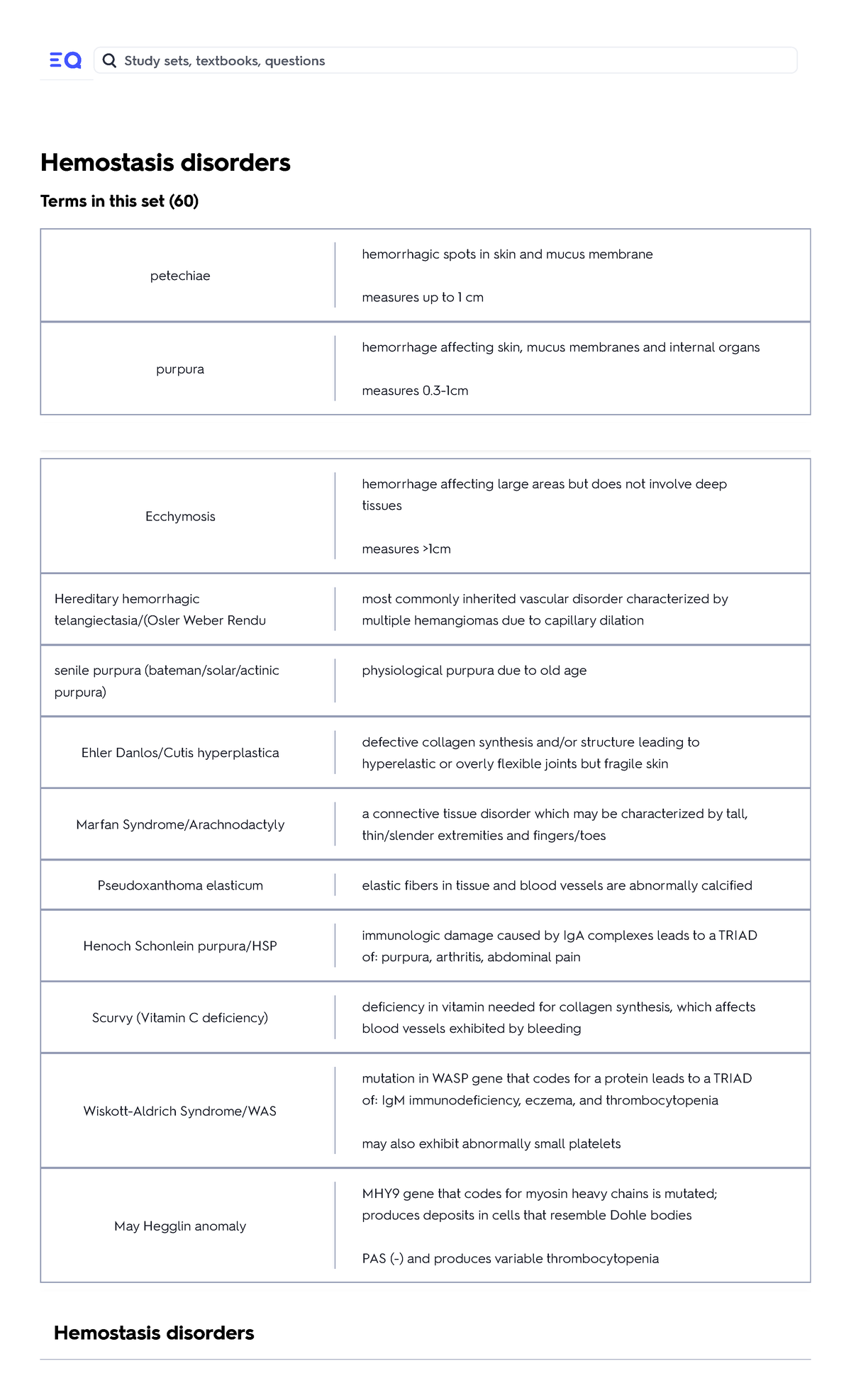 Hemostasis disorders - Medical Technology - Studocu