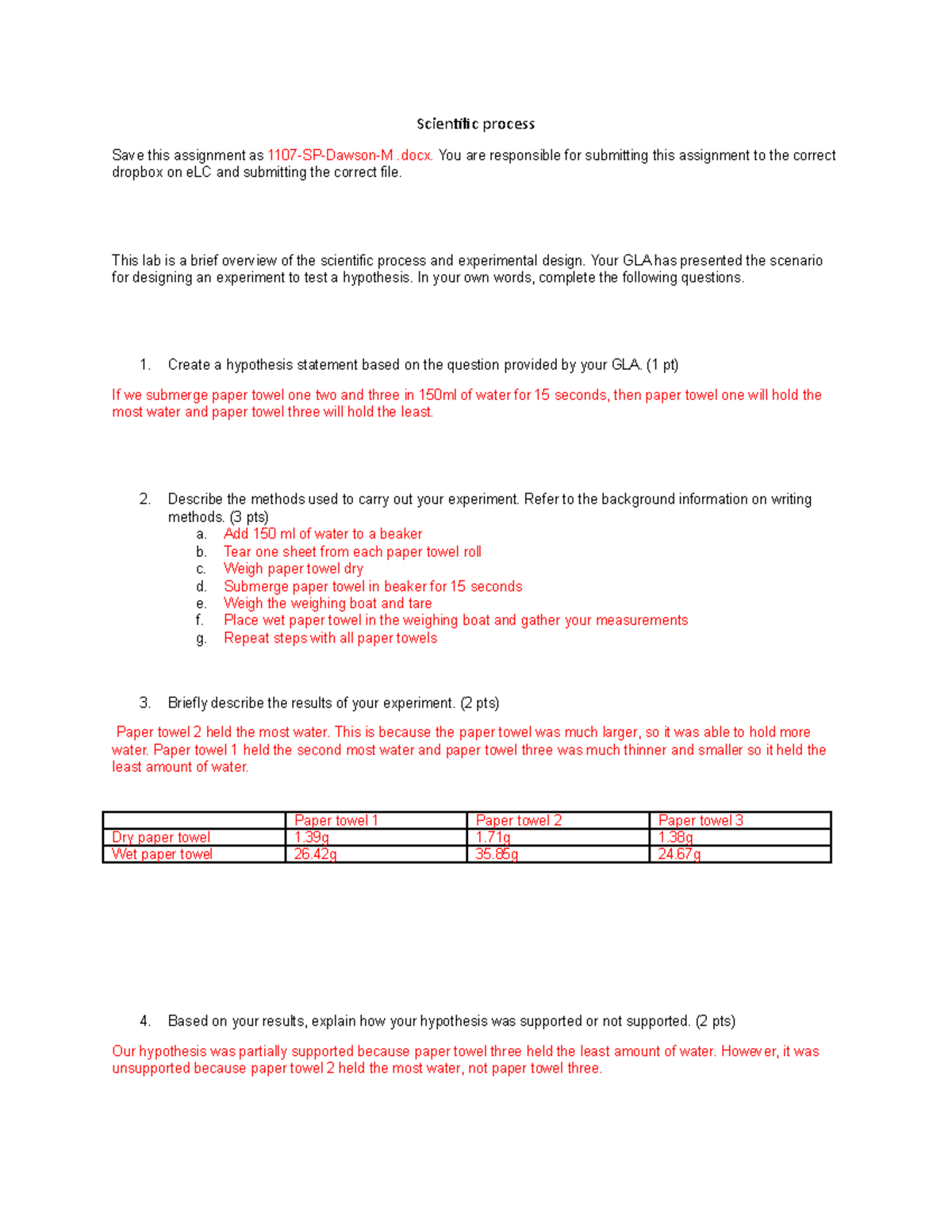 1107SPDawsonM lab coursework with some examples of my reports and