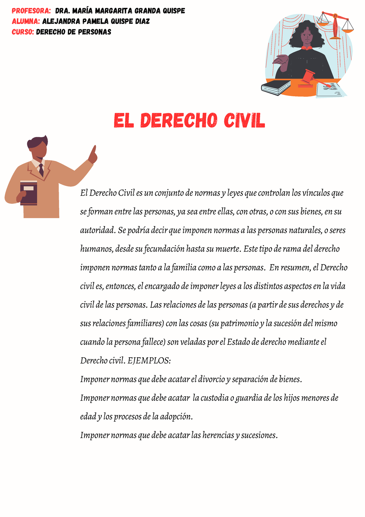 Derecho De Personas Tarea Numero El Derecho Civil Es Un Conjunto De Normas Y Leyes Que