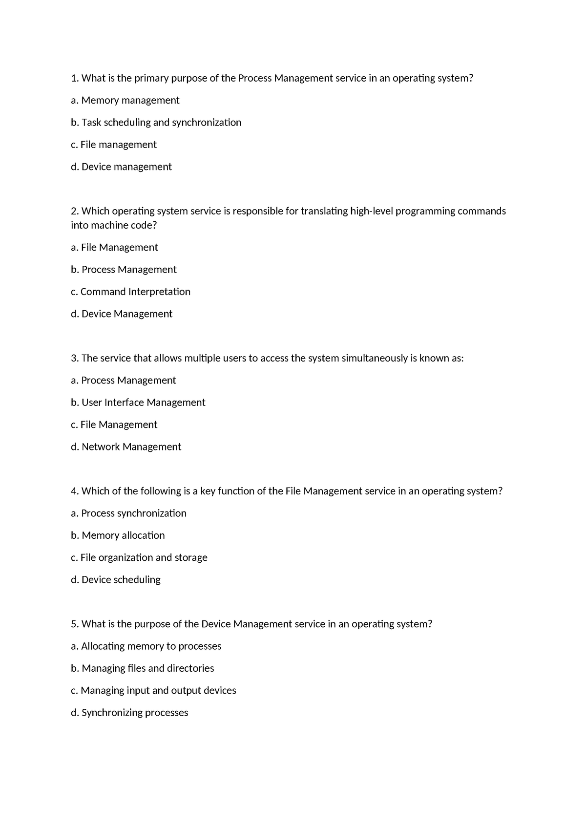 assignment method mcq