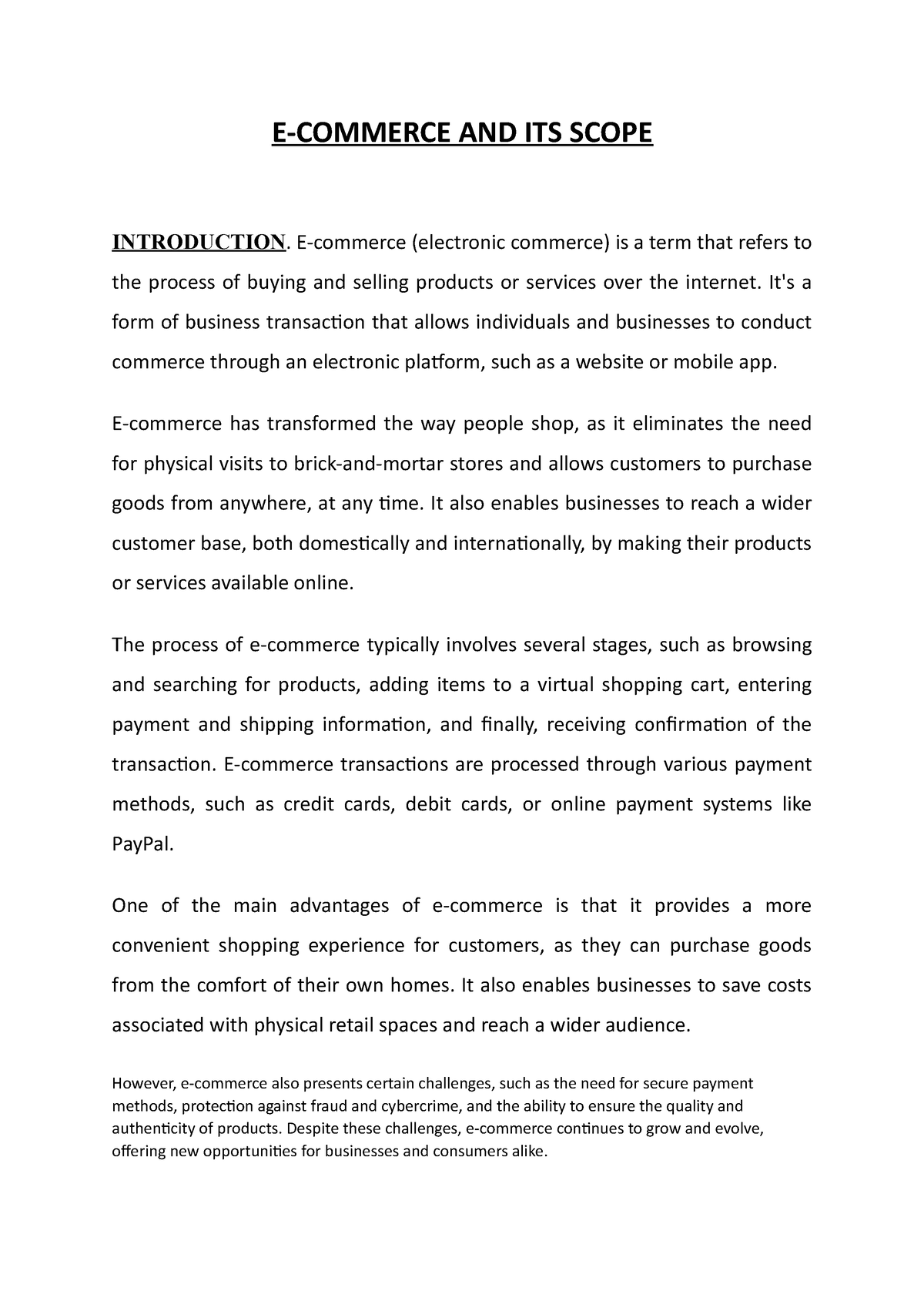literature review on e commerce pdf
