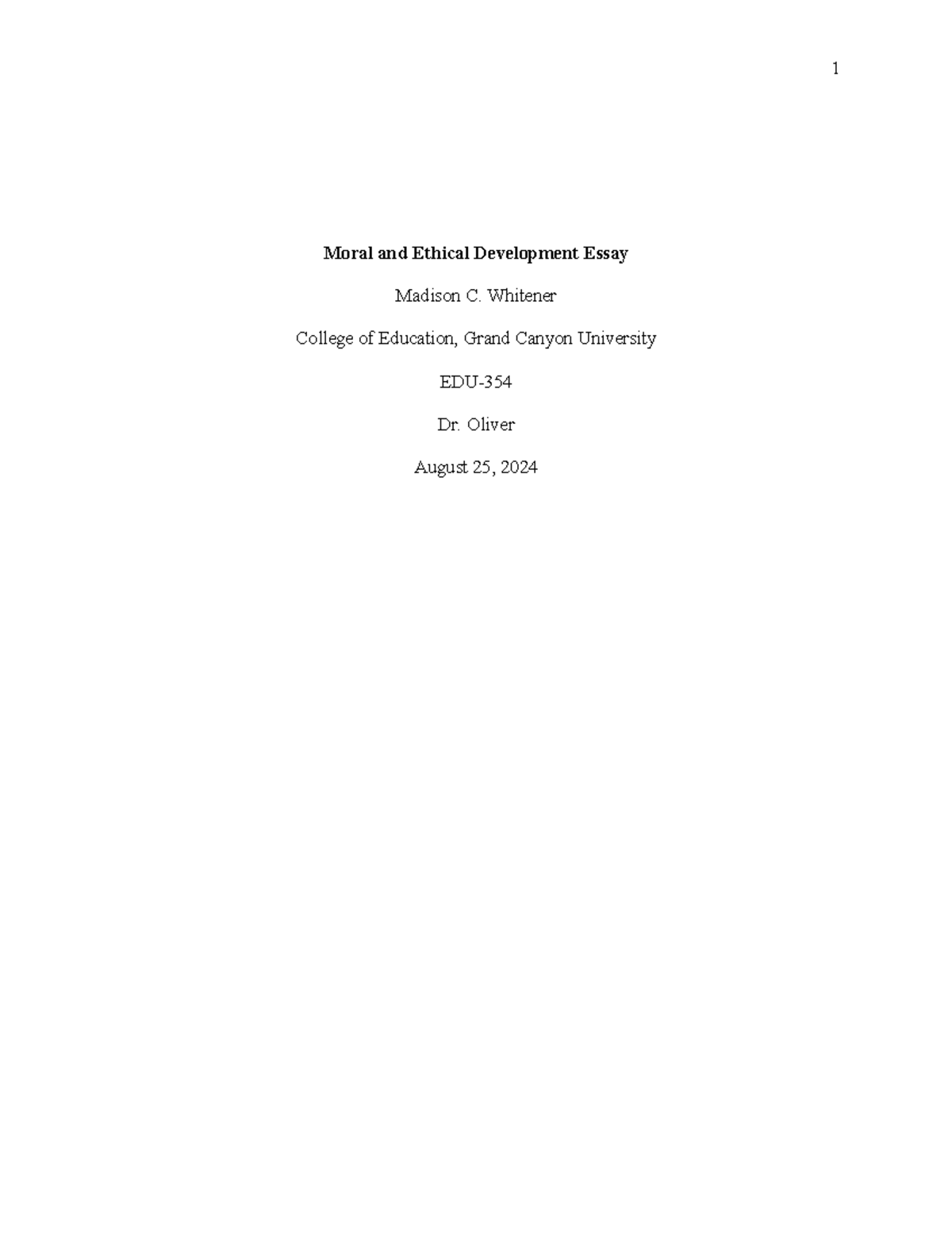 Abortion SCO - Paper - Moral and Ethical Development Essay Madison C ...