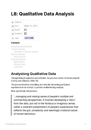 L10 Questionnaire Design - L10: Questionnaire Design Column Date Done ...