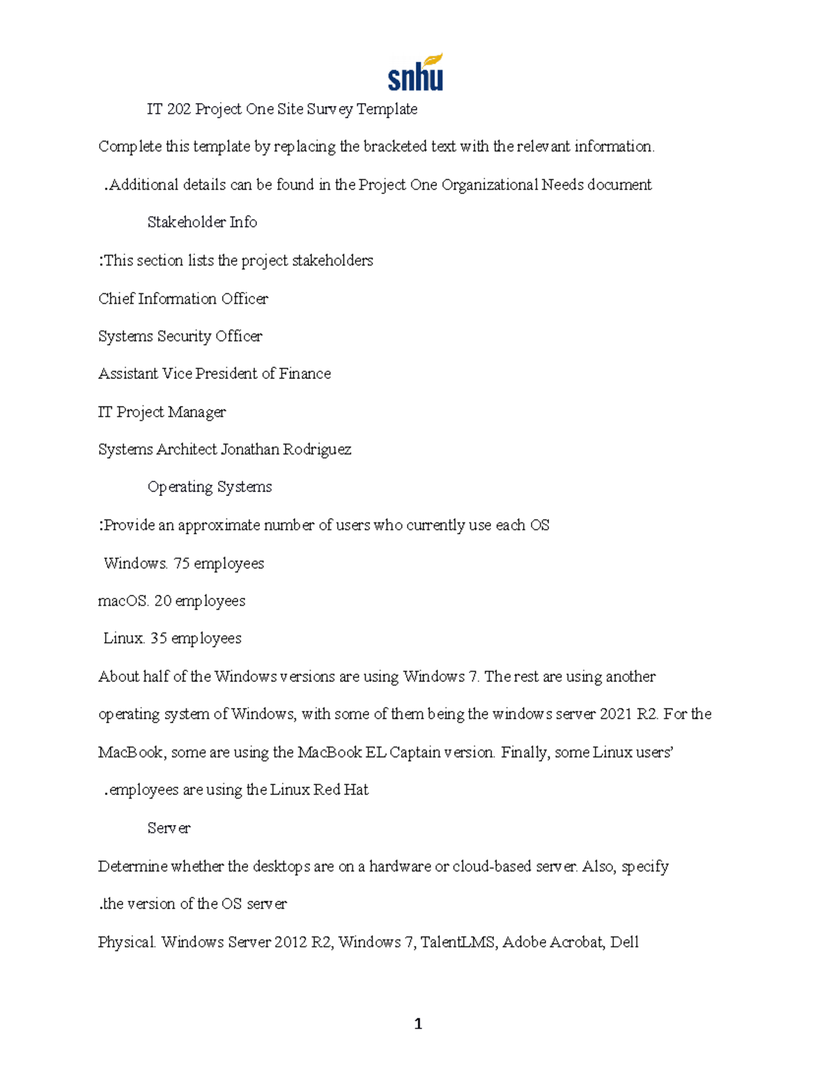 It 202 project one site survey template rodriguez jonathanrodriguez