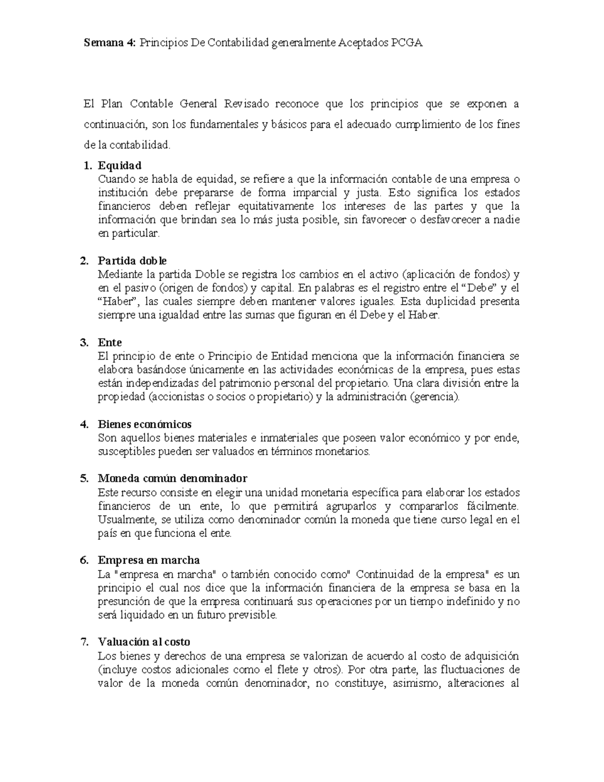 Sem 4 PCGA - resumen de PCGA - Semana 4: Principios De Contabilidad ...