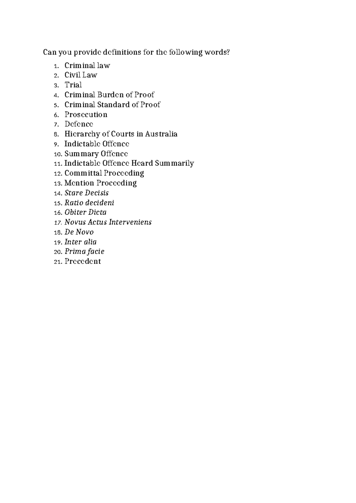 Definitions, week 1 DOT POINT KEY POINTS Can you provide