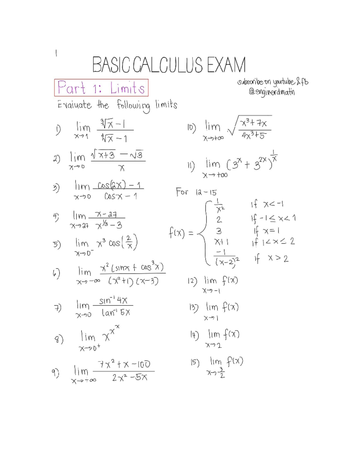 Basic calculus exam aeronautical engineering studocu