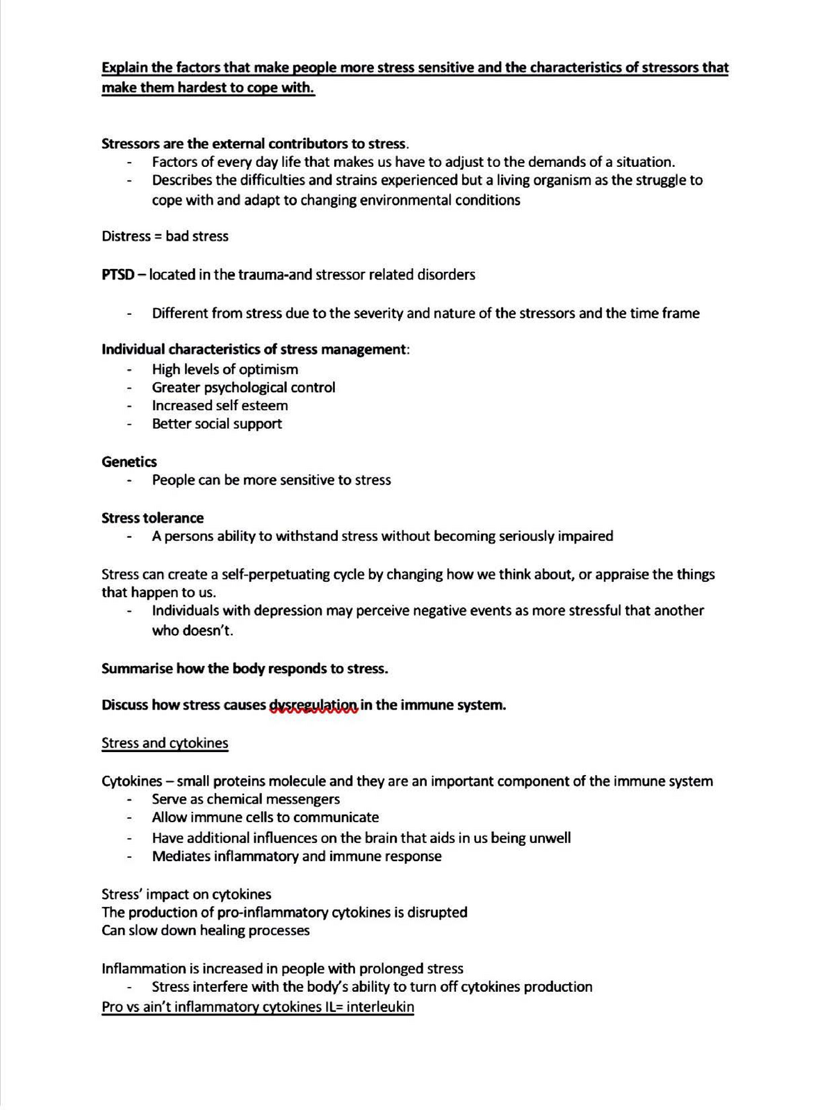 Stress notes chapter 5 - Explain the factors that make people more ...