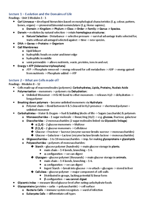 Biol1020 Condensed Lectures